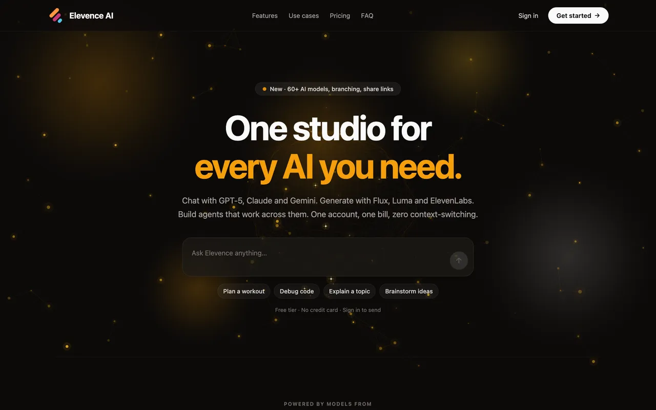 Elevence AI — live product screenshot