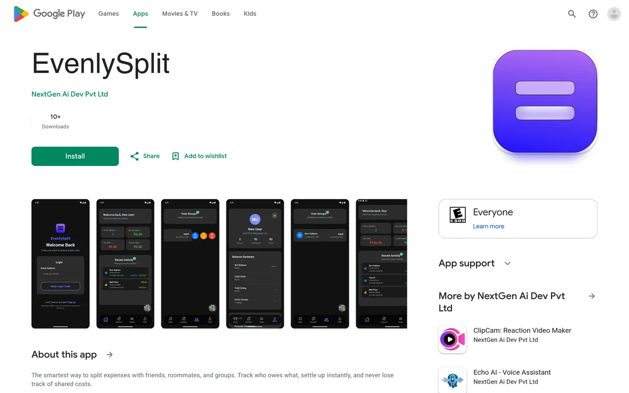 EvenlySplit — product screenshot