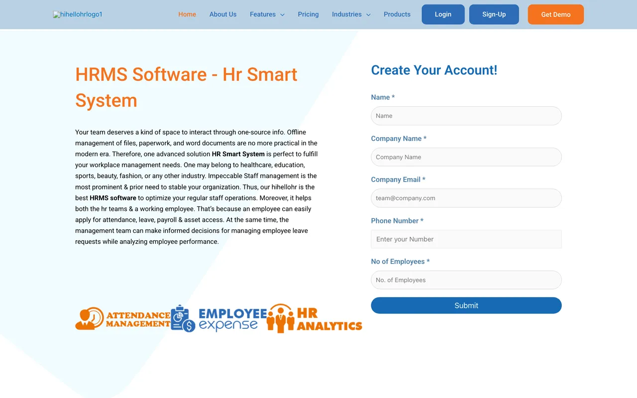 HiHelloHR — live product screenshot