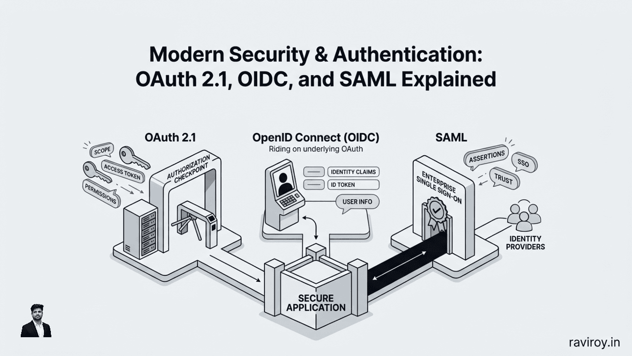Modern Security & Authentication: OAuth 2.1, OIDC, and SAML Explained